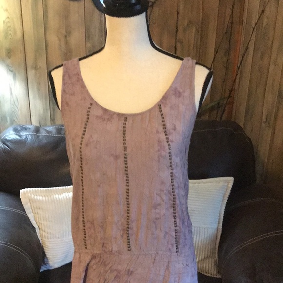 Akualani Mauve Sleeveless Studded Drop Waist Mini Dress Size M - Picture 2 of 8